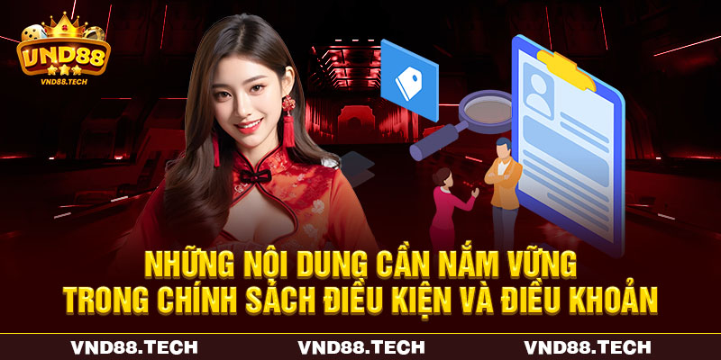 Những nội dung cần nắm vững trong chính sách điều kiện và điều khoản